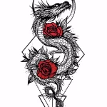 Эскизы тату дракон 28,10,2021 - №0106 - dragon tattoo sketch - tattoo-photo.ru