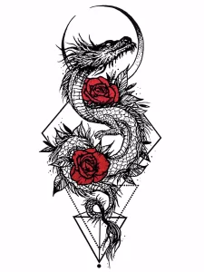 Эскизы тату дракон 28,10,2021 - №0106 - dragon tattoo sketch - tattoo-photo.ru