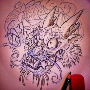 Эскизы тату дракон 28,10,2021 - №0115 - dragon tattoo sketch - tattoo-photo.ru