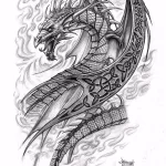 Эскизы тату дракон 28,10,2021 - №0116 - dragon tattoo sketch - tattoo-photo.ru