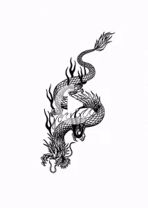 Эскизы тату дракон 28,10,2021 - №0118 - dragon tattoo sketch - tattoo-photo.ru