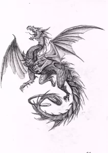 Эскизы тату дракон 28,10,2021 - №0122 - dragon tattoo sketch - tattoo-photo.ru