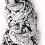 Эскизы тату дракон 28,10,2021 - №0135 - dragon tattoo sketch - tattoo-photo.ru
