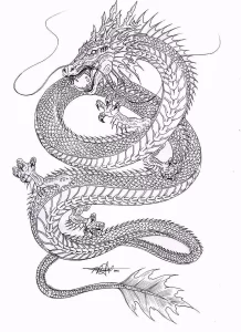 Эскизы тату дракон 28,10,2021 - №0140 - dragon tattoo sketch - tattoo-photo.ru