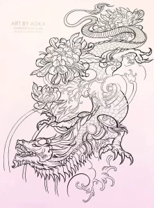 Эскизы тату дракон 28,10,2021 - №0141 - dragon tattoo sketch - tattoo-photo.ru