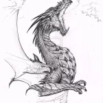 Эскизы тату дракон 28,10,2021 - №0142 - dragon tattoo sketch - tattoo-photo.ru