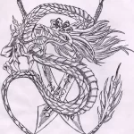 Эскизы тату дракон 28,10,2021 - №0150 - dragon tattoo sketch - tattoo-photo.ru
