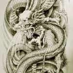 Эскизы тату дракон 28,10,2021 - №0151 - dragon tattoo sketch - tattoo-photo.ru