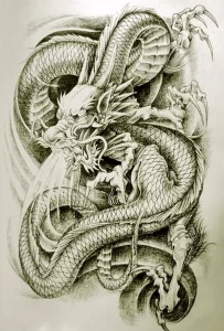 Эскизы тату дракон 28,10,2021 - №0151 - dragon tattoo sketch - tattoo-photo.ru