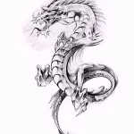 Эскизы тату дракон 28,10,2021 - №0169 - dragon tattoo sketch - tattoo-photo.ru