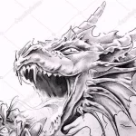 Эскизы тату дракон 28,10,2021 - №0170 - dragon tattoo sketch - tattoo-photo.ru
