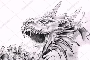 Эскизы тату дракон 28,10,2021 - №0170 - dragon tattoo sketch - tattoo-photo.ru