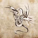 Эскизы тату дракон 28,10,2021 - №0173 - dragon tattoo sketch - tattoo-photo.ru