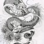 Эскизы тату дракон 28,10,2021 - №0186 - dragon tattoo sketch - tattoo-photo.ru