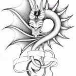 Эскизы тату дракон 28,10,2021 - №0196 - dragon tattoo sketch - tattoo-photo.ru