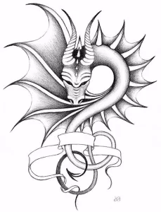 Эскизы тату дракон 28,10,2021 - №0196 - dragon tattoo sketch - tattoo-photo.ru