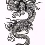 Эскизы тату дракон 28,10,2021 - №0197 - dragon tattoo sketch - tattoo-photo.ru