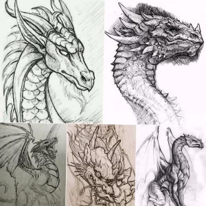Эскизы тату дракон 28,10,2021 - №0199 - dragon tattoo sketch - tattoo-photo.ru