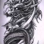 Эскизы тату дракон 28,10,2021 - №0205 - dragon tattoo sketch - tattoo-photo.ru
