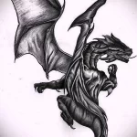Эскизы тату дракон 28,10,2021 - №0206 - dragon tattoo sketch - tattoo-photo.ru