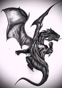 Эскизы тату дракон 28,10,2021 - №0206 - dragon tattoo sketch - tattoo-photo.ru