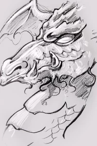 Эскизы тату дракон 28,10,2021 - №0208 - dragon tattoo sketch - tattoo-photo.ru
