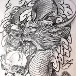 Эскизы тату дракон 28,10,2021 - №0217 - dragon tattoo sketch - tattoo-photo.ru