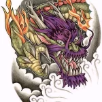 Эскизы тату дракон 28,10,2021 - №0218 - dragon tattoo sketch - tattoo-photo.ru