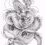 Эскизы тату дракон 28,10,2021 - №0220 - dragon tattoo sketch - tattoo-photo.ru