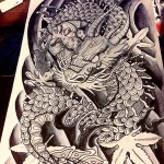 Эскизы тату дракон 28,10,2021 - №0223 - dragon tattoo sketch - tattoo-photo.ru