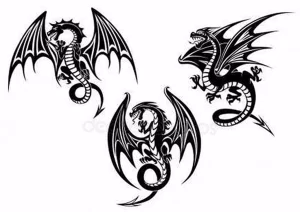 Эскизы тату дракон 28,10,2021 - №0226 - dragon tattoo sketch - tattoo-photo.ru