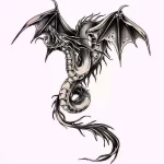 Эскизы тату дракон 28,10,2021 - №0231 - dragon tattoo sketch - tattoo-photo.ru