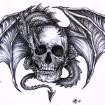 Эскизы тату дракон 28,10,2021 - №0233 - dragon tattoo sketch - tattoo-photo.ru