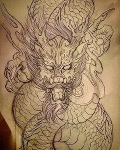 Эскизы тату дракон 28,10,2021 - №0240 - dragon tattoo sketch - tattoo-photo.ru