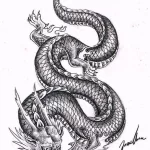 Эскизы тату дракон 28,10,2021 - №0244 - dragon tattoo sketch - tattoo-photo.ru