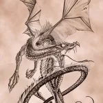 Эскизы тату дракон 28,10,2021 - №0250 - dragon tattoo sketch - tattoo-photo.ru