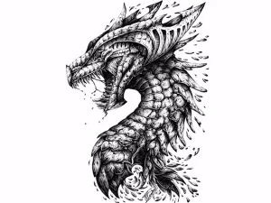Эскизы тату дракон 28,10,2021 - №0253 - dragon tattoo sketch - tattoo-photo.ru