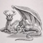 Эскизы тату дракон 28,10,2021 - №0259 - dragon tattoo sketch - tattoo-photo.ru