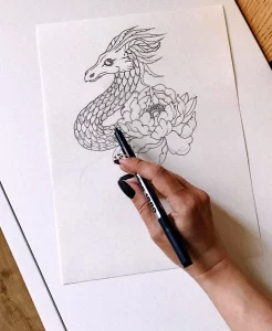 Эскизы тату дракон 28,10,2021 - №0276 - dragon tattoo sketch - tattoo-photo.ru