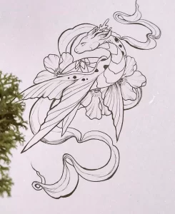 Эскизы тату дракон 28,10,2021 - №0278 - dragon tattoo sketch - tattoo-photo.ru