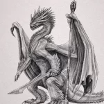 Эскизы тату дракон 28,10,2021 - №0279 - dragon tattoo sketch - tattoo-photo.ru
