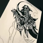 Эскизы тату дракон 28,10,2021 - №0289 - dragon tattoo sketch - tattoo-photo.ru
