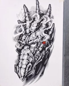 Эскизы тату дракон 28,10,2021 - №0295 - dragon tattoo sketch - tattoo-photo.ru