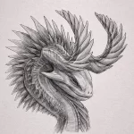 Эскизы тату дракон 28,10,2021 - №0300 - dragon tattoo sketch - tattoo-photo.ru