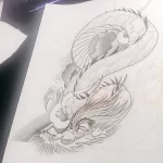 Эскизы тату дракон 28,10,2021 - №0309 - dragon tattoo sketch - tattoo-photo.ru