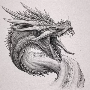 Эскизы тату дракон 28,10,2021 - №0310 - dragon tattoo sketch - tattoo-photo.ru