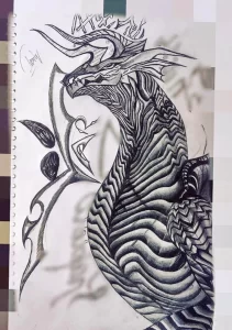 Эскизы тату дракон 28,10,2021 - №0325 - dragon tattoo sketch - tattoo-photo.ru