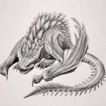 Эскизы тату дракон 28,10,2021 - №0333 - dragon tattoo sketch - tattoo-photo.ru