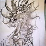 Эскизы тату дракон 28,10,2021 - №0341 - dragon tattoo sketch - tattoo-photo.ru