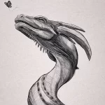 Эскизы тату дракон 28,10,2021 - №0344 - dragon tattoo sketch - tattoo-photo.ru